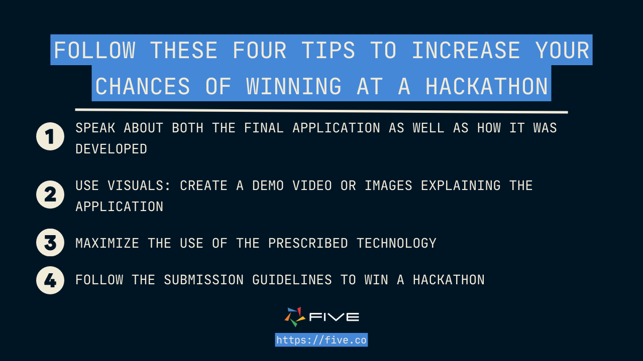 Five.Co - Four Tips To Win a Hackathon