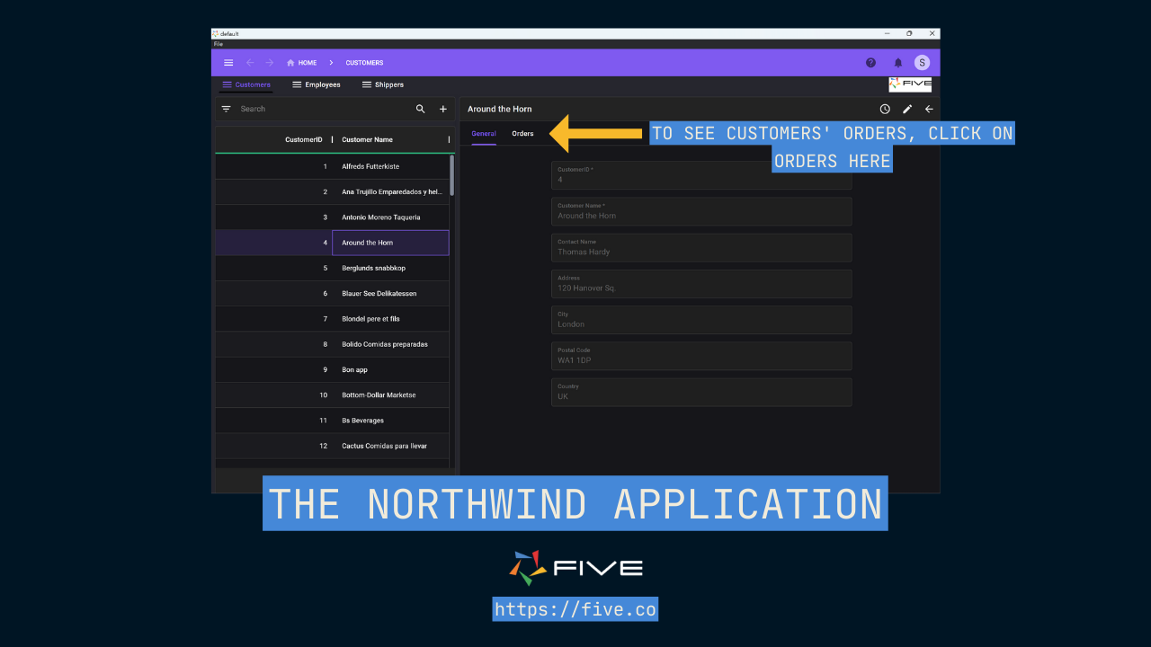 Five.Co - The Northwind Sample Database Application