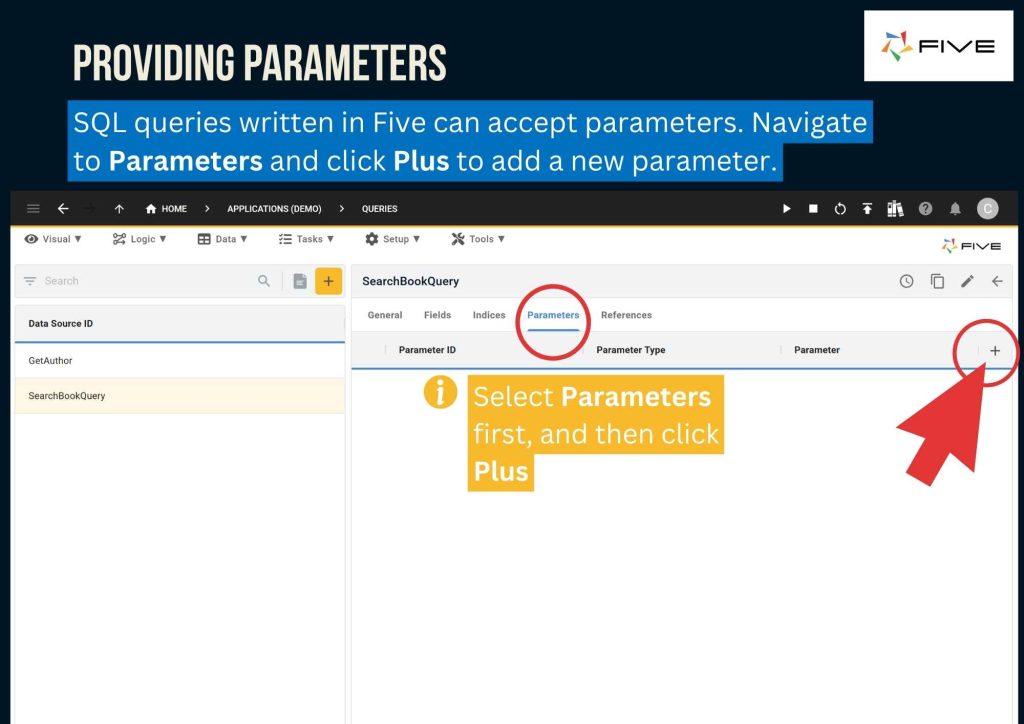 Five.Co - Providing Parameters for a Query